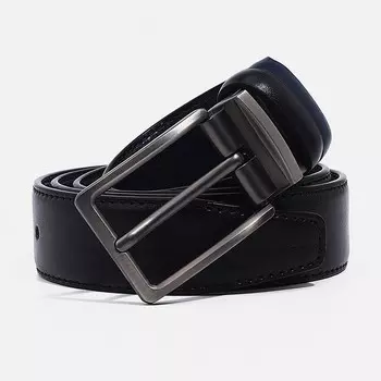 Ремень мужской, ширина 3,5 см, винт, пряжка металл, цвет черный/синий