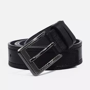 Ремень мужской, ширина 3,5 см, винт, пряжка металл, цвет черный