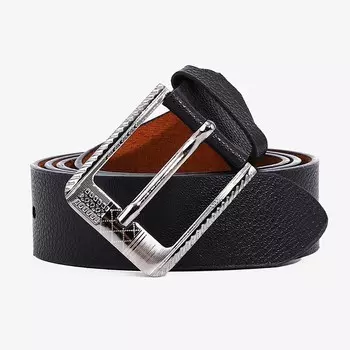 Ремень мужской, ширина 3.5 см, винт, пряжка металл, цвет черный