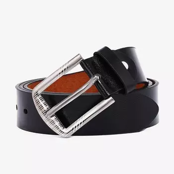 Ремень мужской, ширина 3.5 см, винт, пряжка металл, цвет черный