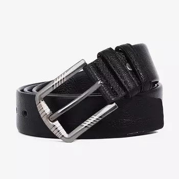 Ремень мужской, ширина 3.5 см, винт, пряжка металл, цвет черный