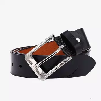 Ремень мужской, ширина 3.5 см, винт, пряжка металл, цвет черный