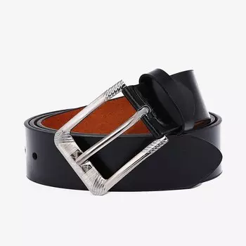 Ремень мужской, ширина 3.5 см, винт, пряжка металл, цвет черный