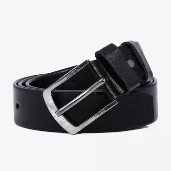 Ремень мужской, ширина 3.5 см, винт, пряжка металл, цвет черный