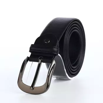 Ремень мужской, ширина 3,5 см, винт, пряжка металл, цвет черный