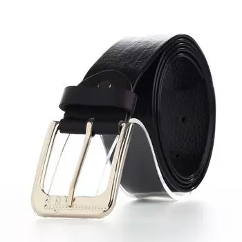 Ремень мужской, ширина 3,5 см, винт, пряжка металл, цвет черный