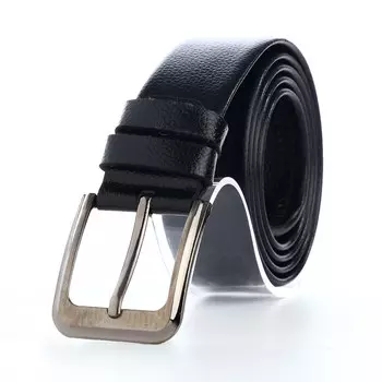 Ремень мужской, ширина 3,5 см, винт, пряжка металл, цвет черный