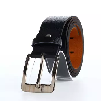 Ремень мужской, ширина 3,5 см, винт, пряжка металл, цвет черный