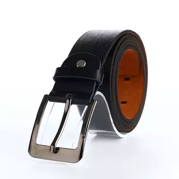 Ремень мужской, ширина 3,5 см, винт, пряжка металл, цвет черный