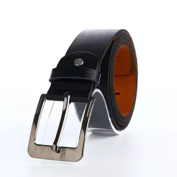 Ремень мужской, ширина 3,5 см, винт, пряжка металл, цвет черный