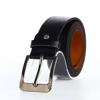 Ремень мужской, ширина 3,5 см, винт, пряжка металл, цвет черный