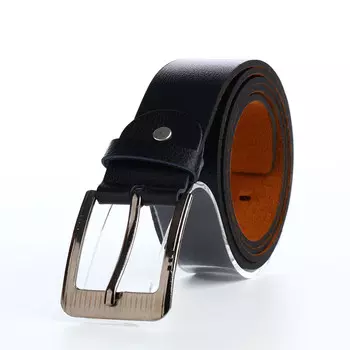 Ремень мужской, ширина 3,5 см, винт, пряжка металл, цвет черный