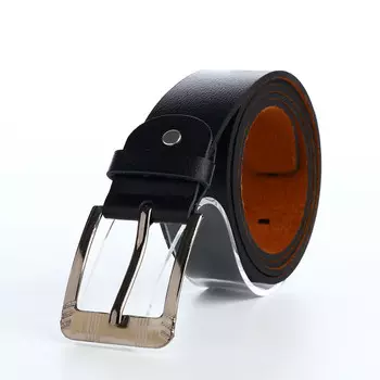 Ремень мужской, ширина 3,5 см, винт, пряжка металл, цвет черный