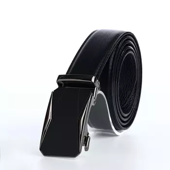 Ремень мужской, ширина 3,6 см, пряжка автомат, цвет черный