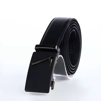 Ремень мужской, ширина 3,6 см, пряжка автомат, цвет черный