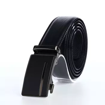 Ремень мужской, ширина 3,6 см, пряжка автомат, цвет черный