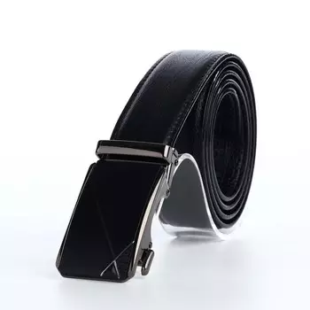 Ремень мужской, ширина 3,6 см, пряжка автомат, цвет черный