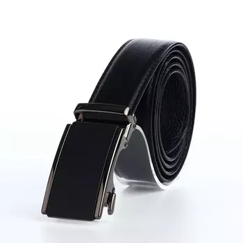 Ремень мужской, ширина 3,6 см, пряжка автомат, цвет черный