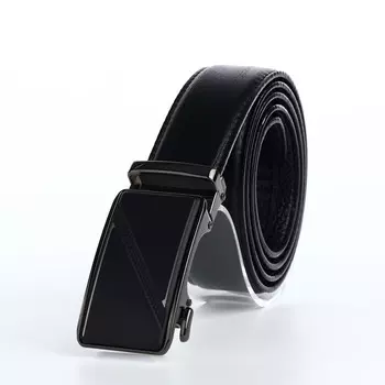 Ремень мужской, ширина 3,6 см, пряжка автомат, цвет черный