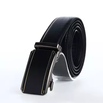 Ремень мужской, ширина 3,6 см, пряжка автомат, цвет черный