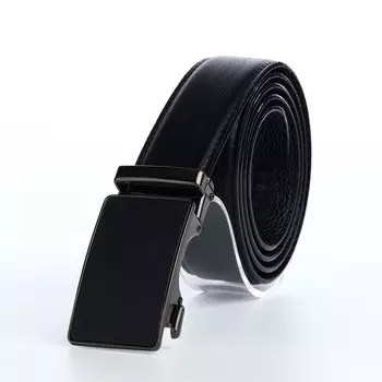 Ремень мужской, ширина 3,6 см, пряжка автомат, цвет черный