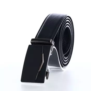 Ремень мужской, ширина 3,6 см, пряжка автомат, цвет черный