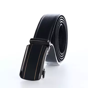 Ремень мужской, ширина 3,6 см, пряжка автомат, цвет черный