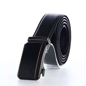 Ремень мужской, ширина 3,6 см, пряжка автомат, цвет черный