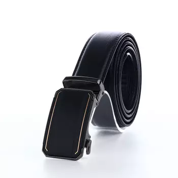 Ремень мужской, ширина 3,6 см, пряжка автомат, цвет черный