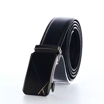 Ремень мужской, ширина 3,6 см, пряжка автомат, цвет черный