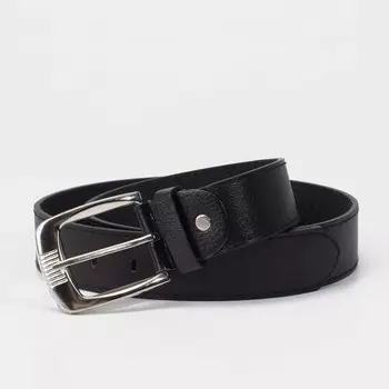Ремень мужской, ширина 3,6 см, винт, пряжка металл, цвет черный