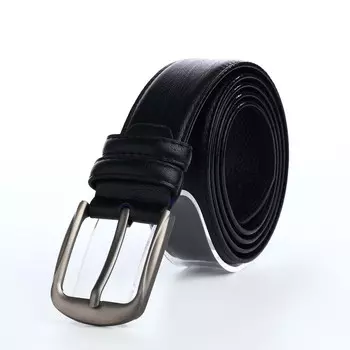 Ремень мужской, ширина 3,7 см, винт, пряжка металл, цвет черный