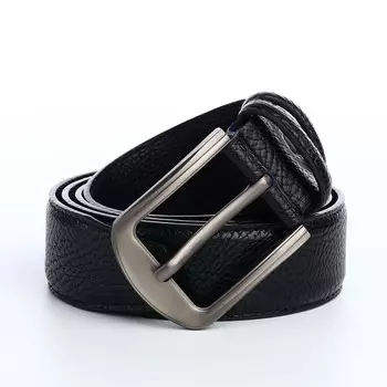 Ремень мужской, ширина 3,7 см, винт, пряжка металл, цвет черный