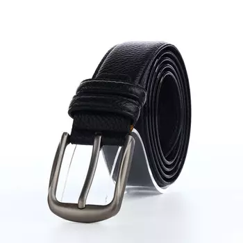 Ремень мужской, ширина 3,7 см, винт, пряжка металл, цвет черный