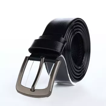 Ремень мужской, ширина 3,8 см, винт, пряжка металл, цвет черный