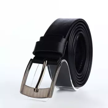 Ремень мужской, ширина 3,8 см, винт, пряжка металл, цвет черный