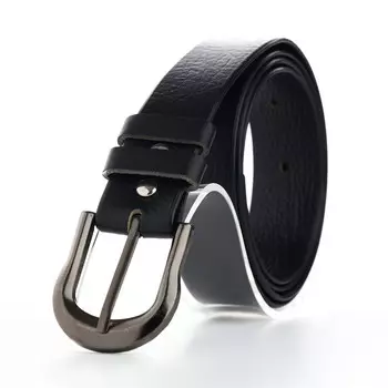 Ремень мужской, ширина 3 см, винт, пряжка металл, цвет черный