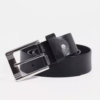Ремень мужской, ширина 3 см, винт, пряжка металл, цвет черный