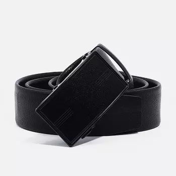 Ремень мужской, ширина 4 см, автомат, пряжка металл, цвет черный