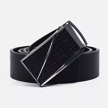 Ремень мужской, ширина 4 см, автомат, пряжка металл, цвет черный