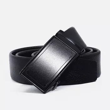 Ремень мужской, ширина 4 см, автомат, пряжка металл, цвет черный