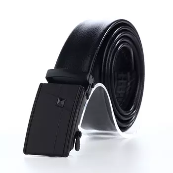 Ремень мужской, ширина 4 см, пряжка автомат, цвет черный