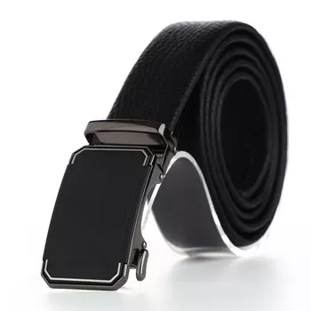 Ремень мужской, ширина 4 см, пряжка автомат, цвет черный