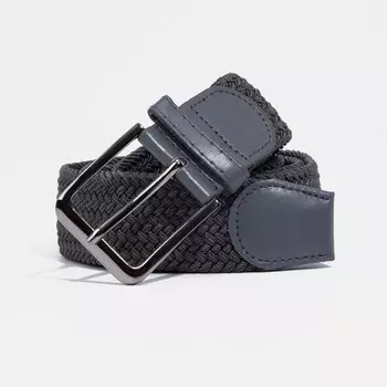 Ремень мужской, ширина 4 см, пряжка металл, темно-серый