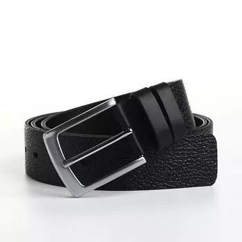 Ремень мужской, ширина 4 см, пряжка металл, цвет черный