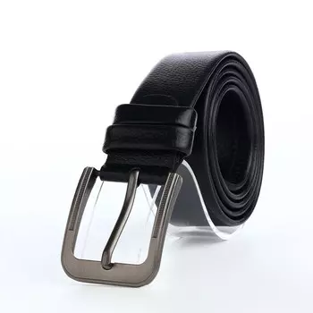 Ремень мужской, ширина 4 см, винт, пряжка металл, цвет черный