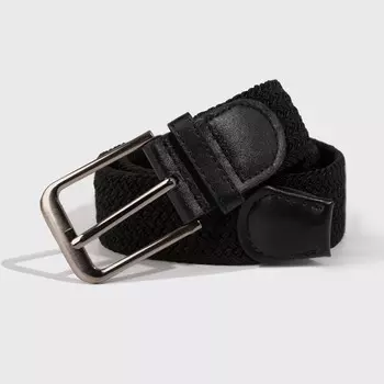 Ремень мужской, ширина 4 см, пряжка металл, цвет черный