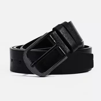 Ремень мужской, ширина 4 см, винт, пряжка металл, цвет черный