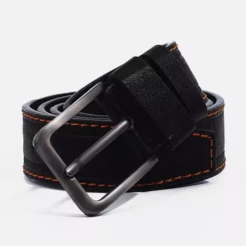 Ремень мужской, ширина 4 см, винт, пряжка металл, цвет черный