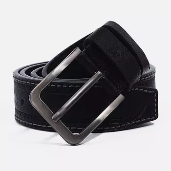 Ремень мужской, ширина 4 см, винт, пряжка металл, цвет черный
